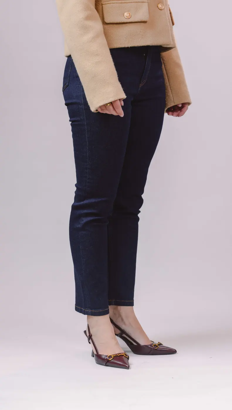 Petite Slim Fit Jeans – Dark Blue — detailfoto 5