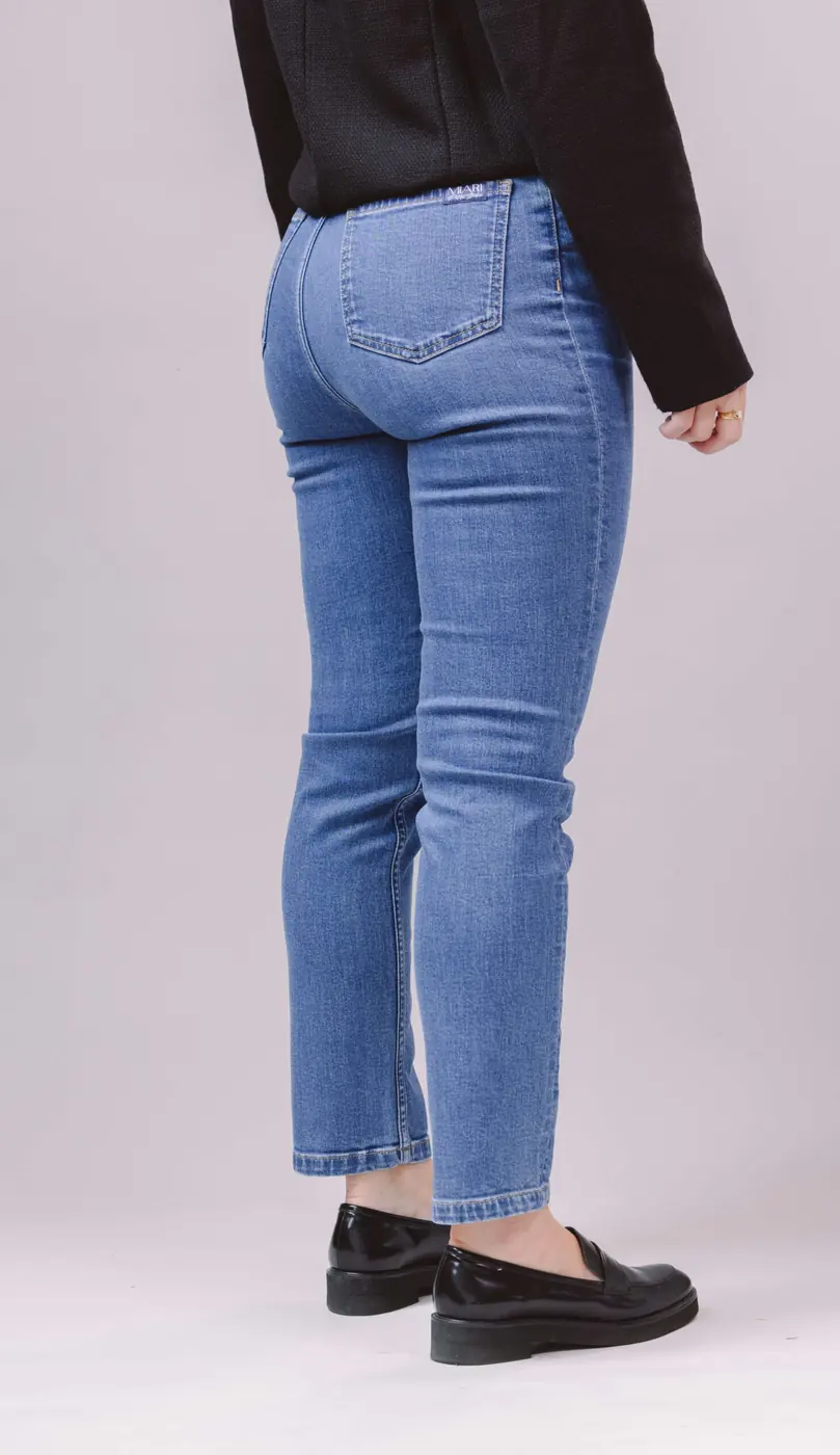 Petite Slim Fit Jeans – Mid Blue — detailfoto 5