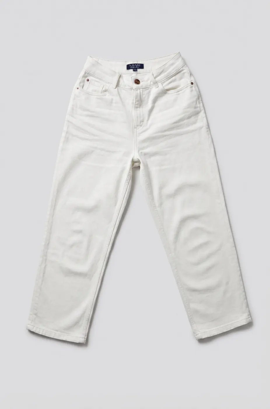 Petite Straight Ankle Jeans – Off-white (Cloud Dancer) — detailfoto 9