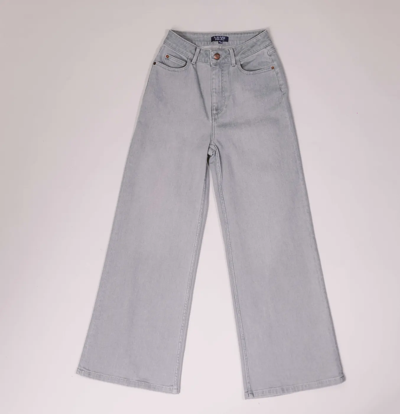 Petite Wide Leg Jeans – Light Grey — detailfoto 8