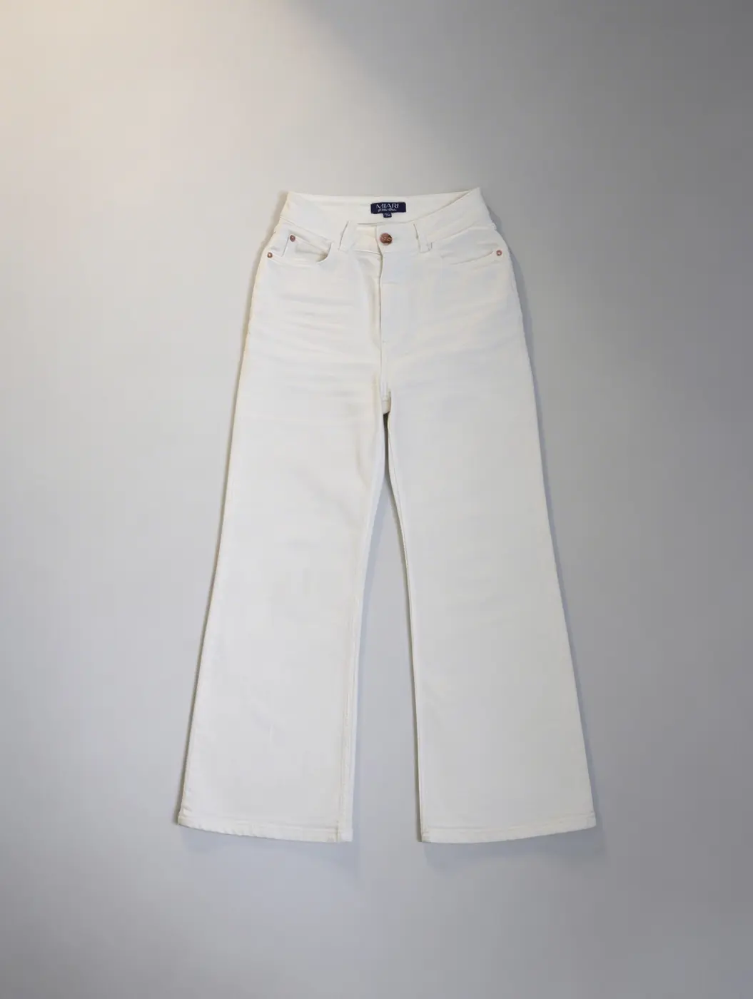 Petite Wide Leg Jeans – Off-white (Cloud Dancer) — detailfoto 7